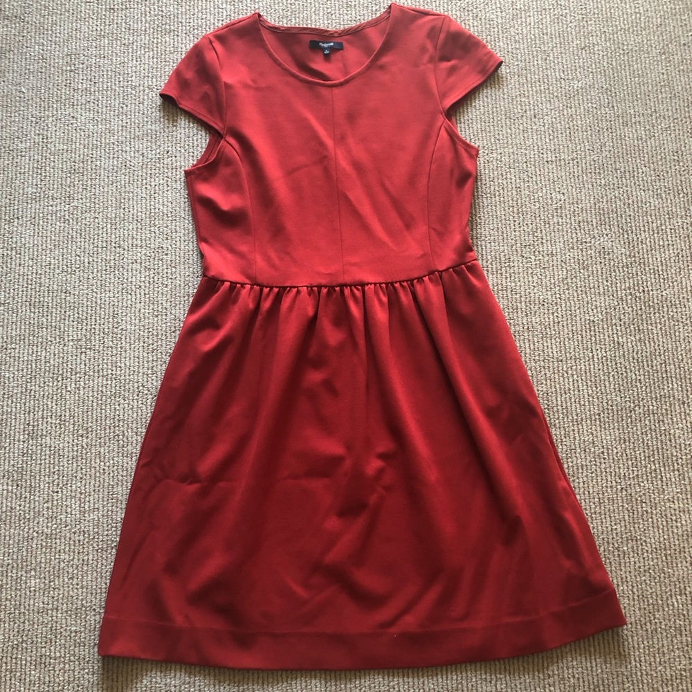 Burnt orange short-sleeve dress by Madewell